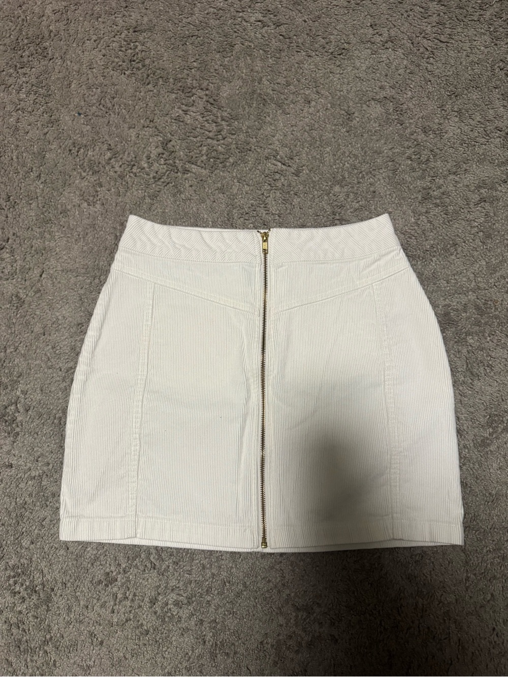 wild fable White Front-Zip Textured Mini Skirt